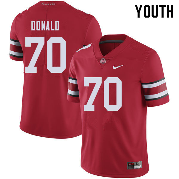 Youth #70 Noah Donald Ohio State Buckeyes College Football Jerseys Sale-Red